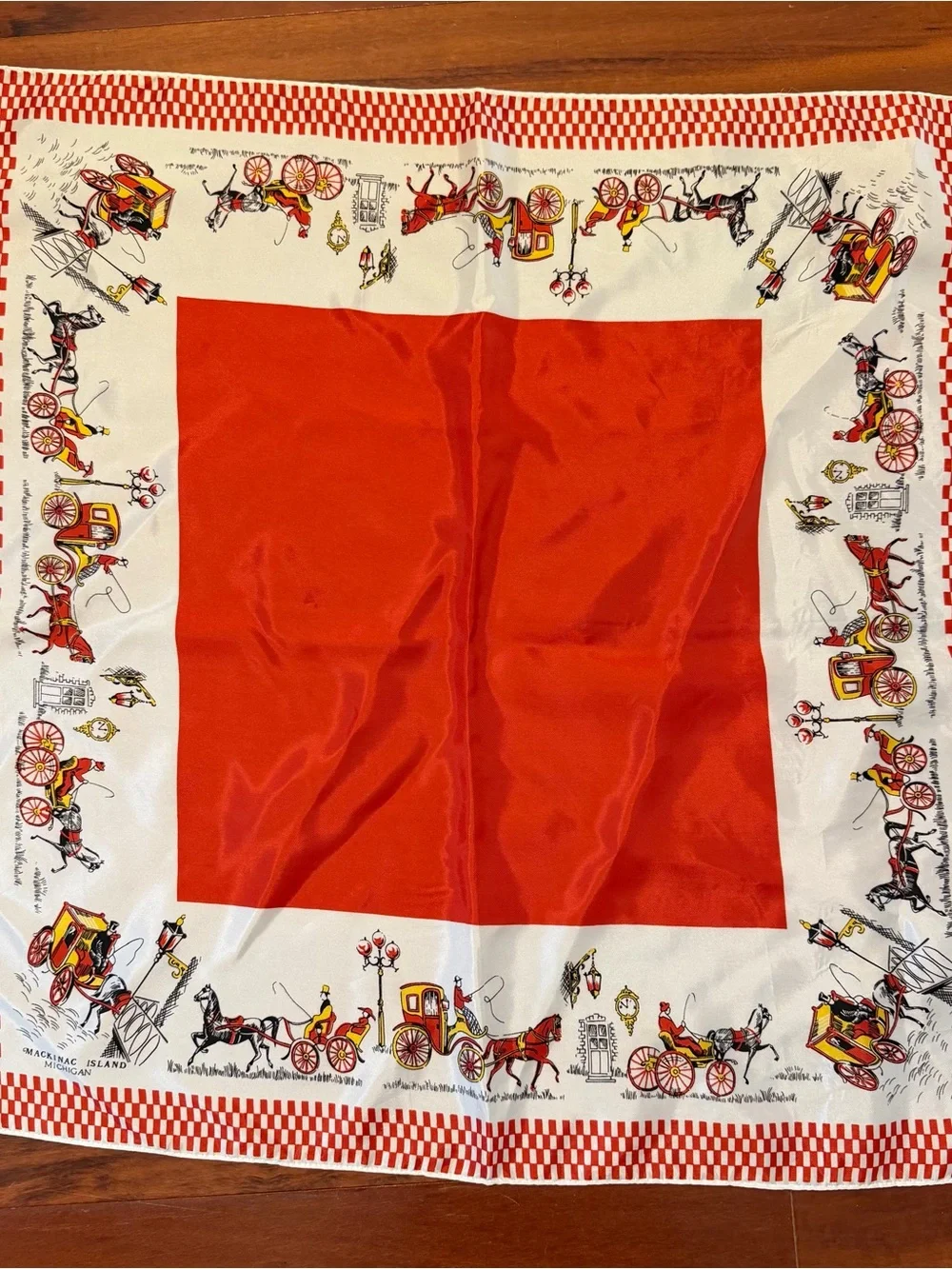 Vintage Mackinac Island Scarf 100% Silk